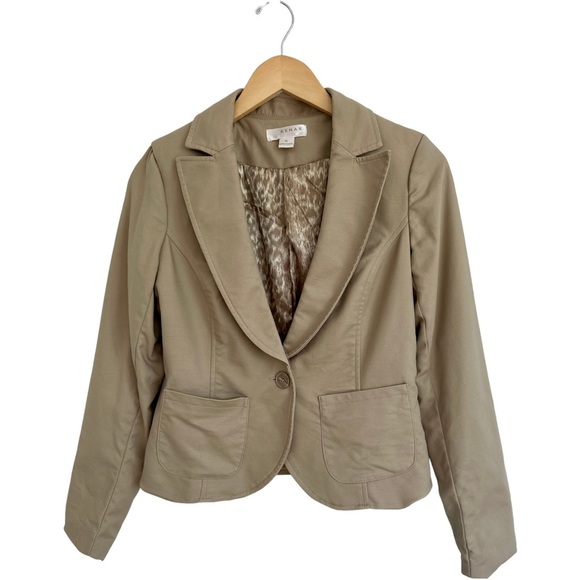 Kenar Career Tan Single Button Blazer Fully Lined Single Vent Size Medium - Picture 6 of 13